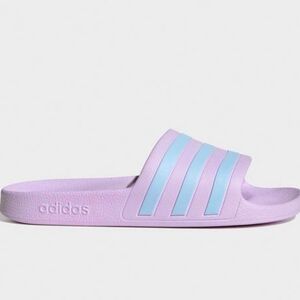 Adidas Adilette Slide Sandal- Ice Lavender/Glow Blue